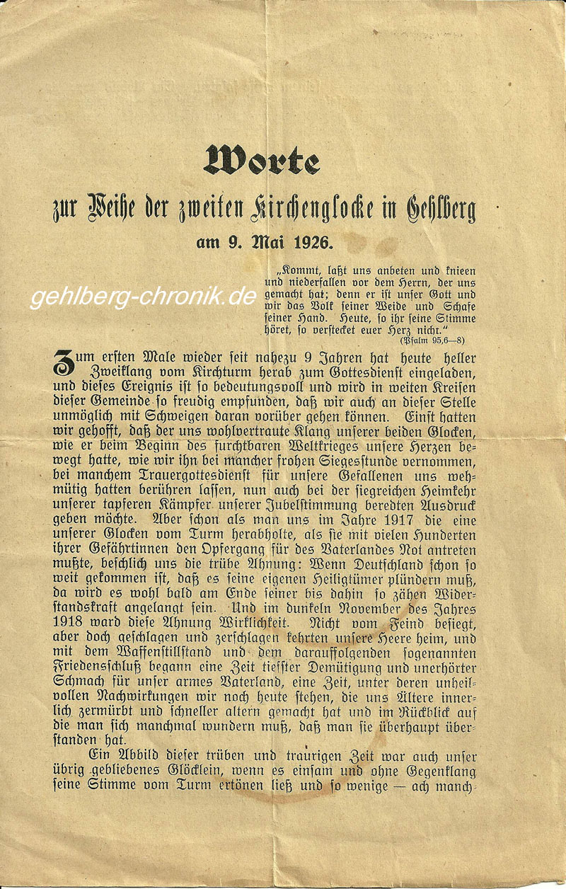 1926 001 Glockenweihe Seite 1 web