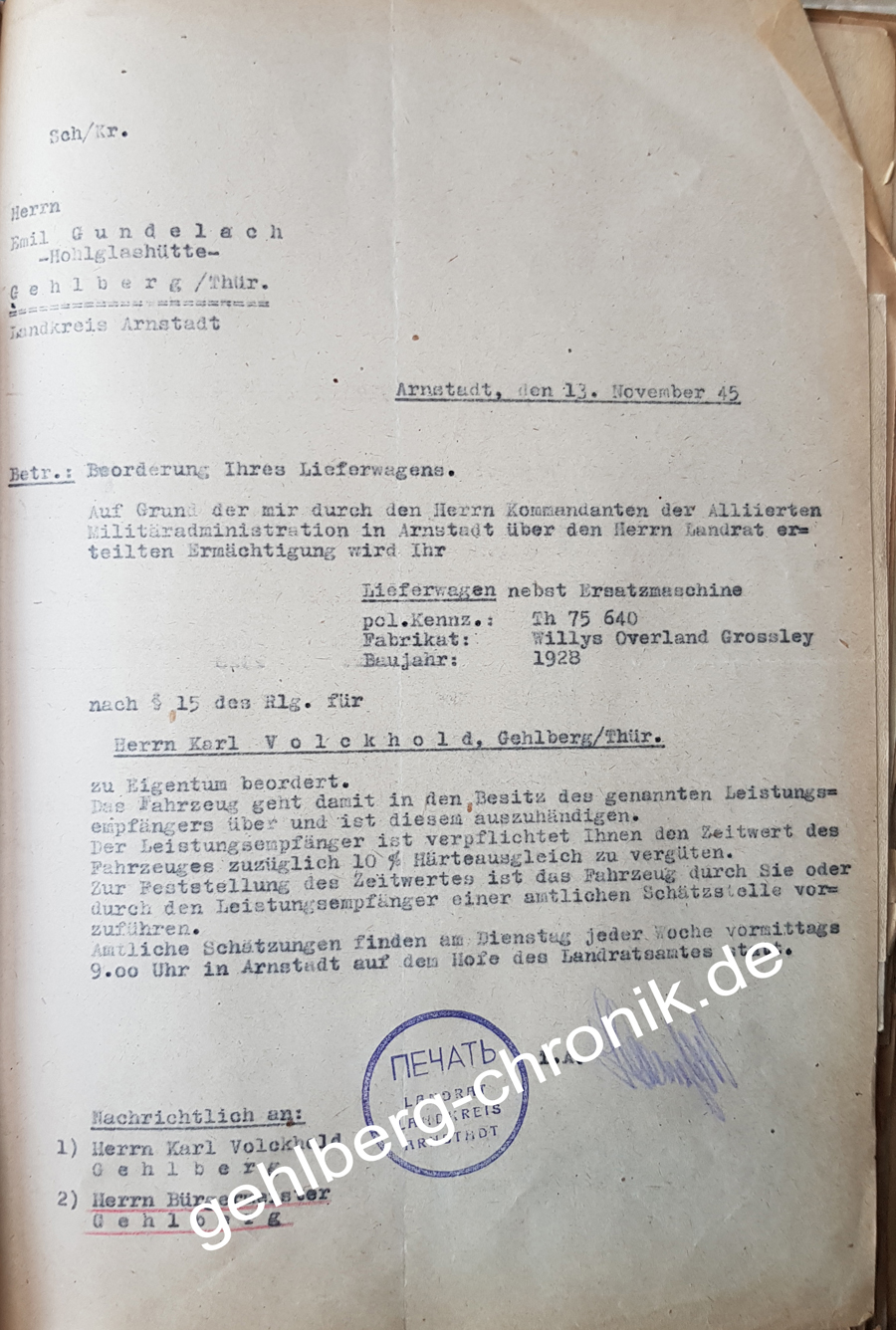 1945 012 11 13 Lieferwagen