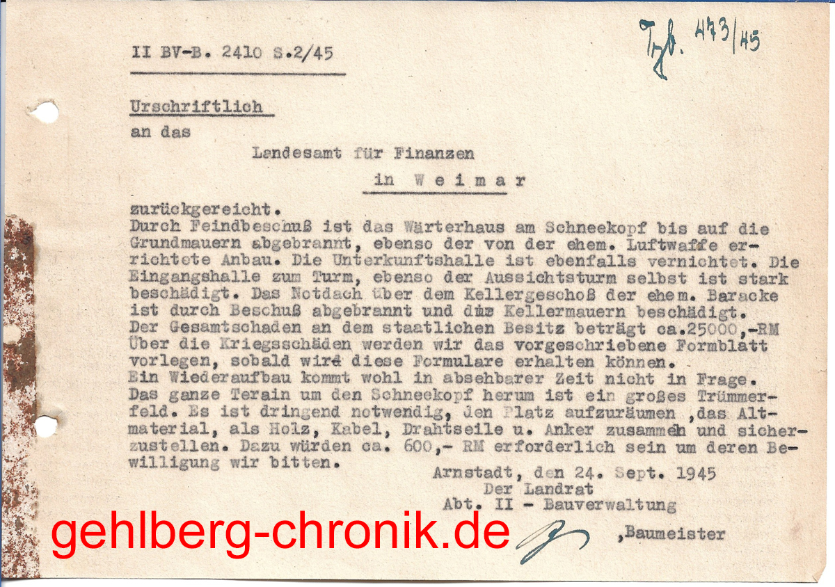 1945 029 Zustand Schneekopf
