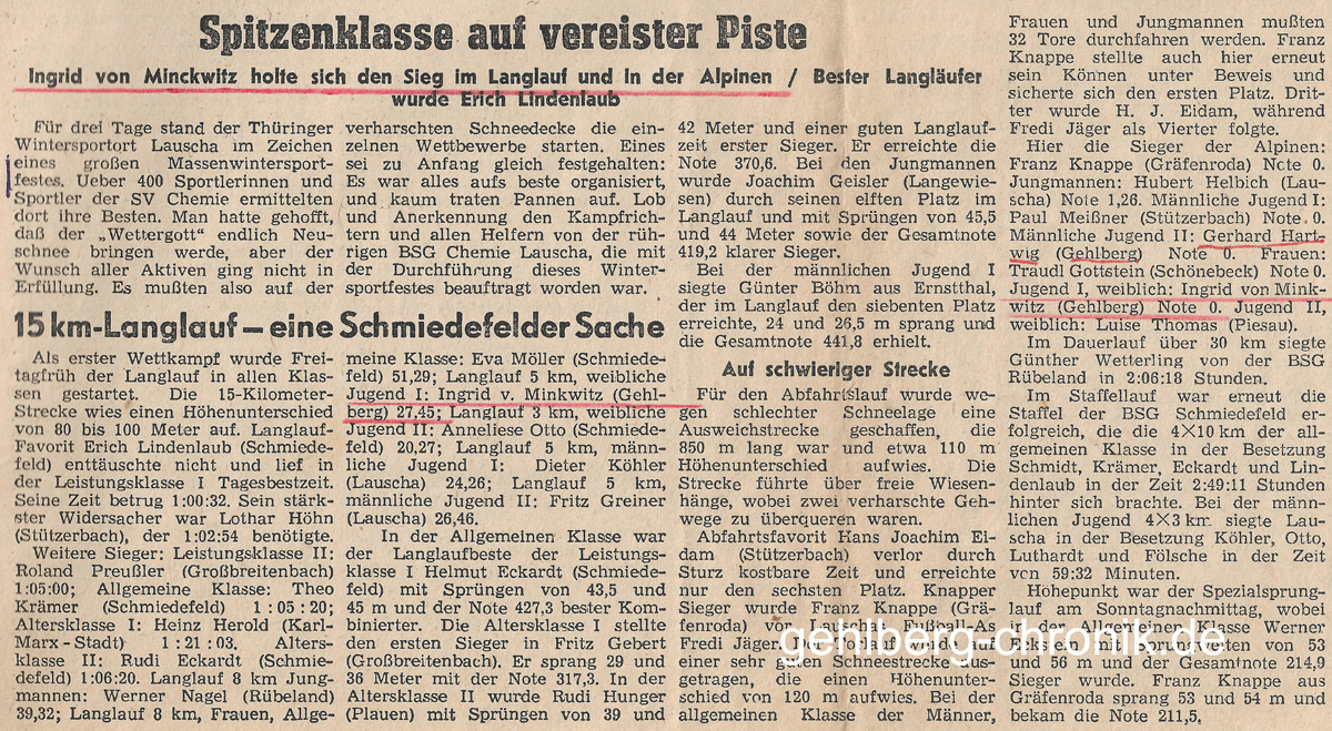1954 016 02 22 Sport Echo Lauscha