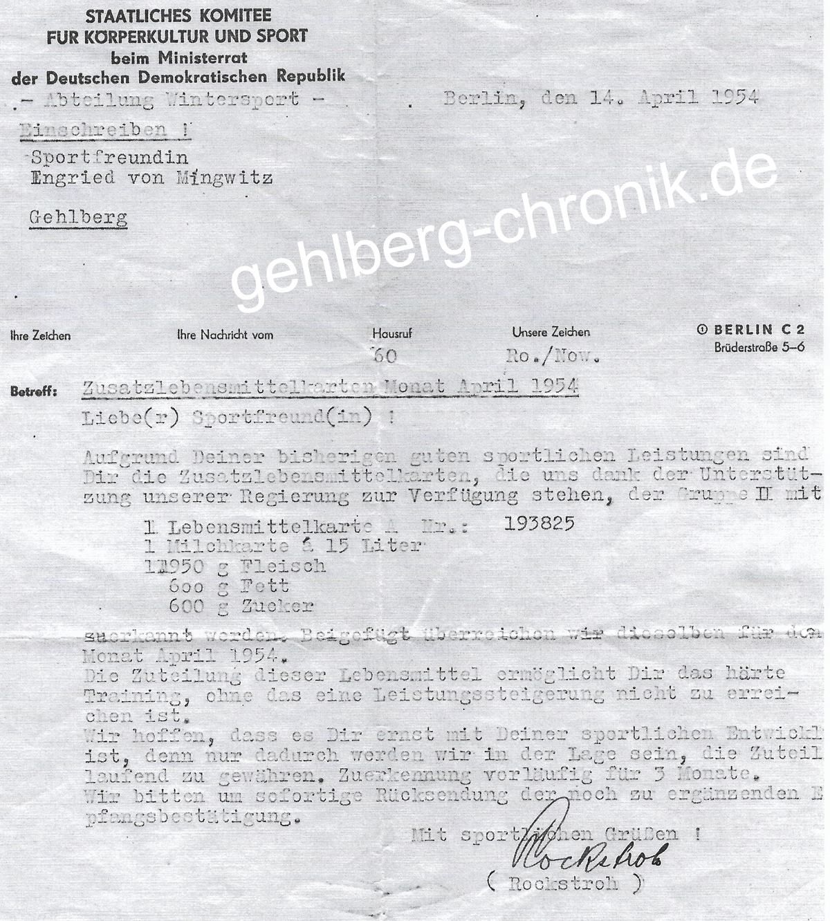 1954 015 04 14 Lebensmittelgutschein
