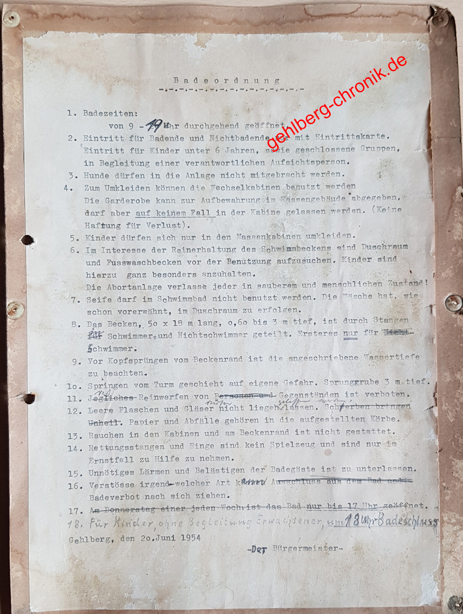 1954 129 Badeordnung