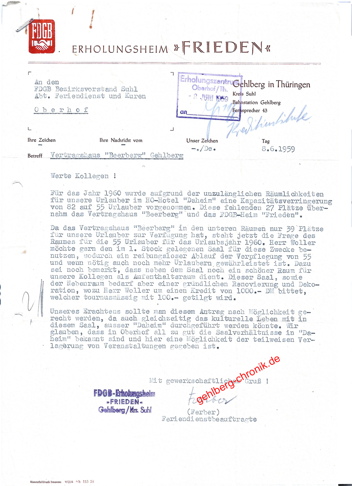 1959 003 Ferber an Bezirksvorstand